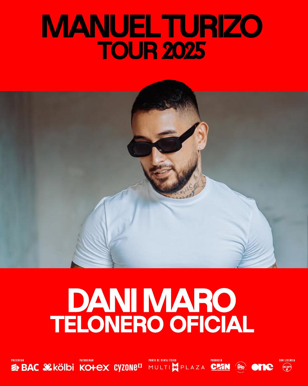 El talento costarricense brillará junto a Manuel Turizo: Dani Maro será el telonero oficial del concierto en Parque Viva